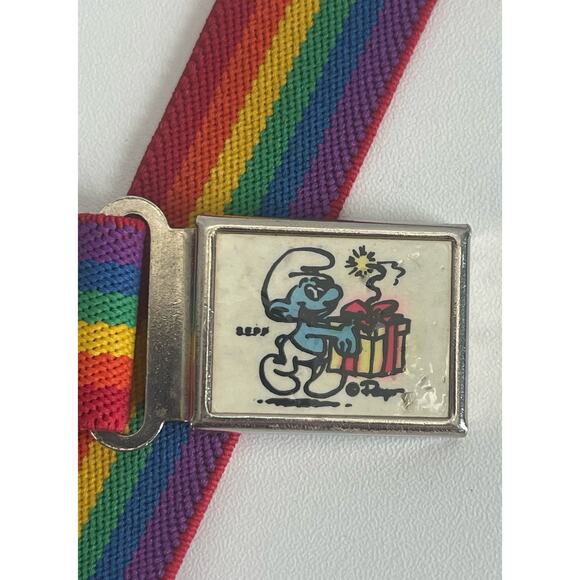 Rare Vintage 1980s  Magnetic Smurf Children’s Elastic Magnetic Belt - Picture 3 of 4